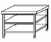 OM3 Stůl s policemi 1200/600-700/850 mm