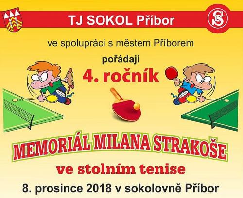 4. ročník Memoriál Milana Strakoše ve stolním tenise