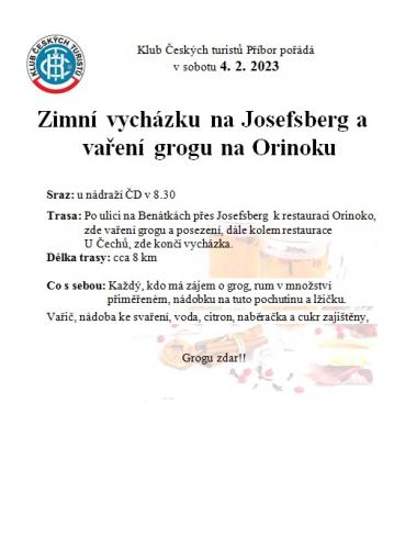 Zimní vycházku na Josefsberg a vaření grogu na Orinoku