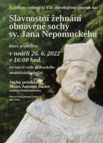Slavnostní žehnání obnovené sochy sv. Jana Nepomuckého